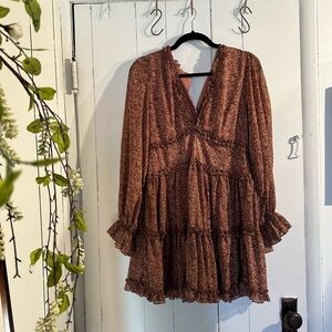 Women's Brown Floral Dress